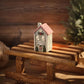 RL Green House With Pink Roof Embossed Tealight Holder