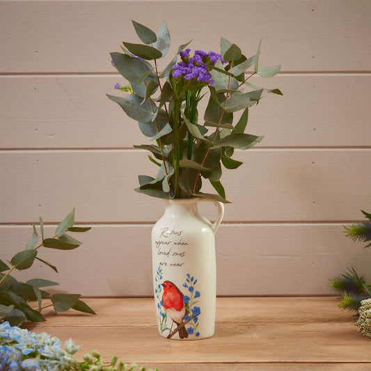 RL Robin Appear Forget Me Not Vase