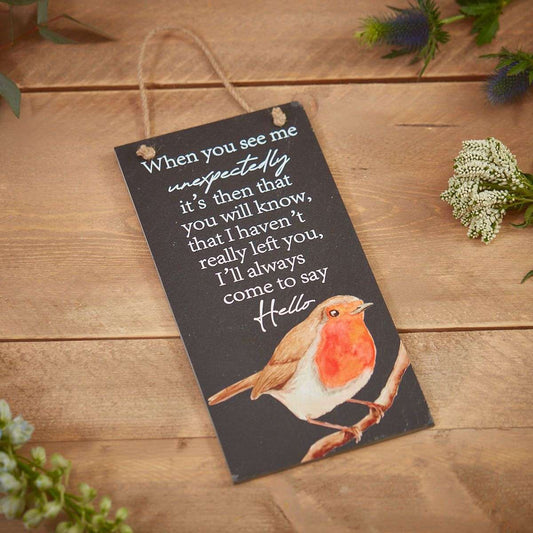 RL Slate Robin Remembrance Plaque