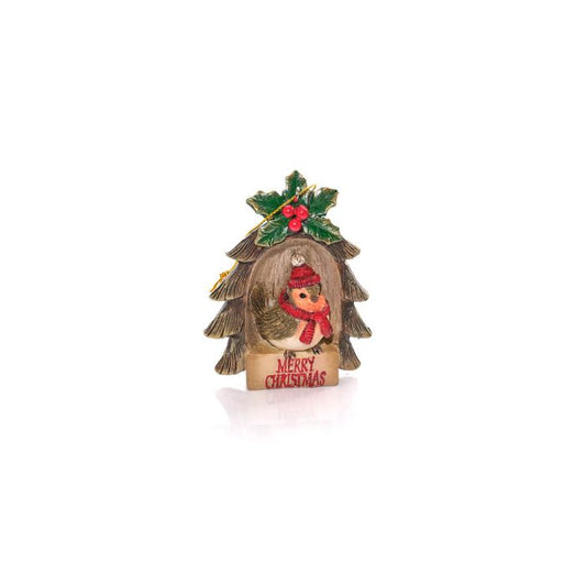 RL Robin Resin Hanger With Merry Christmas Wording