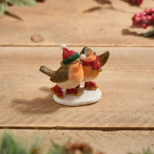 RL Robin Resin Skating Ornament