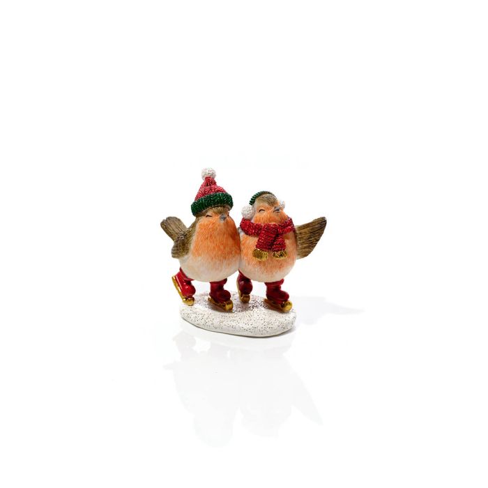 RL Robin Resin Skating Ornament
