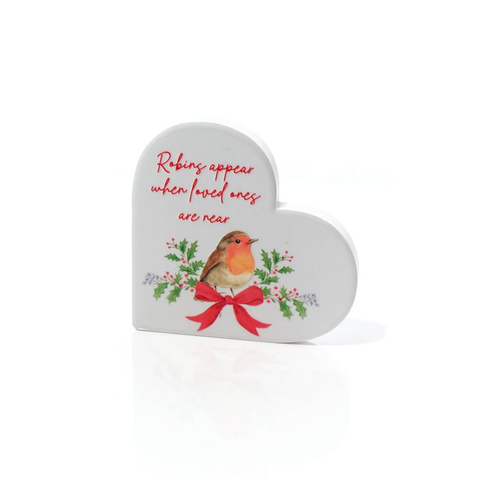 RL Robins Appear When Loved Ones Are Near Ceramic Heart Block