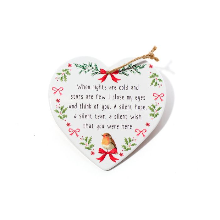 RL Robin Think Of You Ceramic Heart Hanger