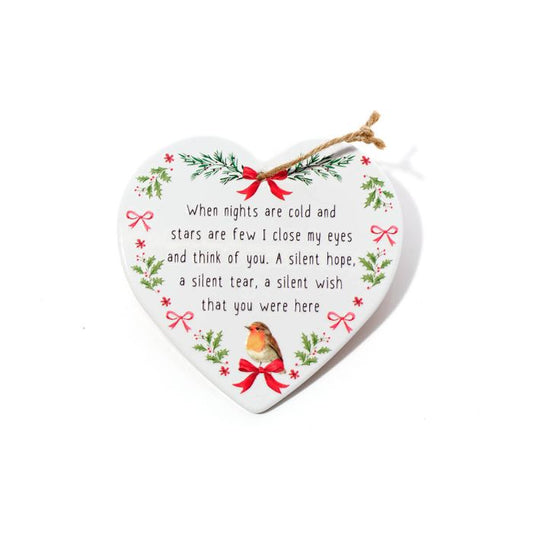 RL Robin Think Of You Ceramic Heart Hanger