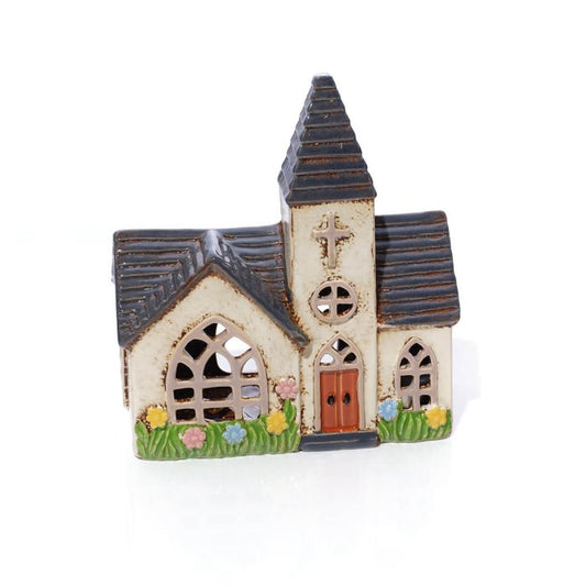 RL Wedding Stoneware Church With Flowers