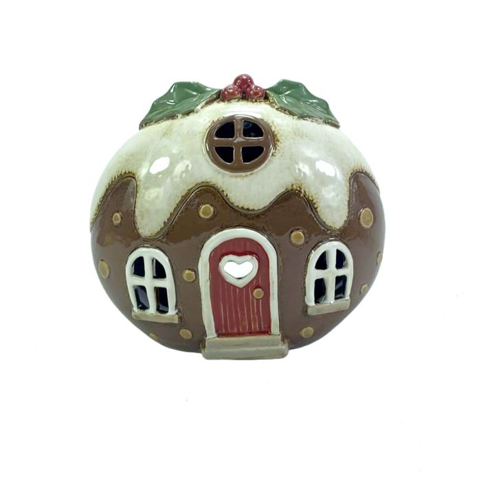 RL Festive Fun Stoneware Pudding House Candle Holder
