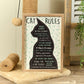 RL Cat Printed Wood Rules Frame Plaque