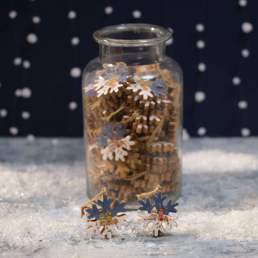 RL Mango Wood Snowflake Hanger 2 asst