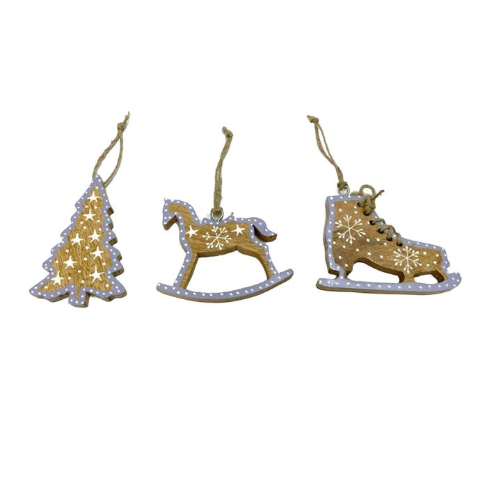 RL Mango Wood Shaped Hangers 3 asst