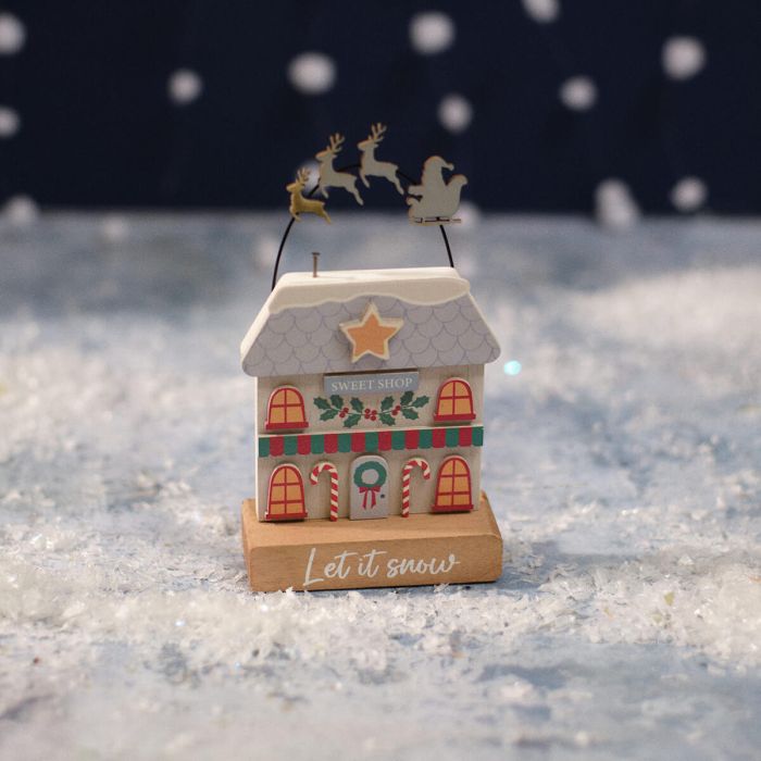 RL Christmas Market Let It Snow Shop Wood Block