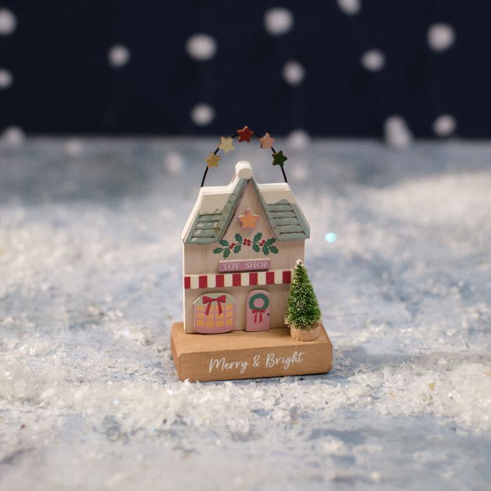 RL Christmas Market Merry And Bright Shop Wood Block