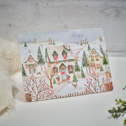 RL Snowy House Scene Placemat Box of 4