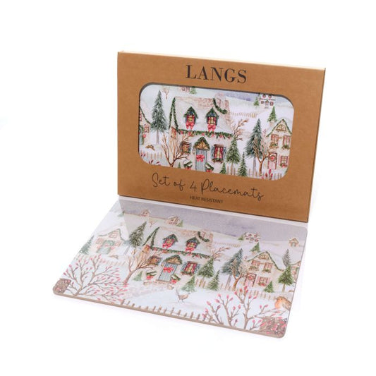 RL Snowy House Scene Placemat Box of 4