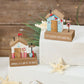 RL Nautical Wood 3D Beach House Block Scene Ornament 2 asst
