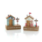 RL Nautical Wood 3D Beach House Block Scene Ornament 2 asst