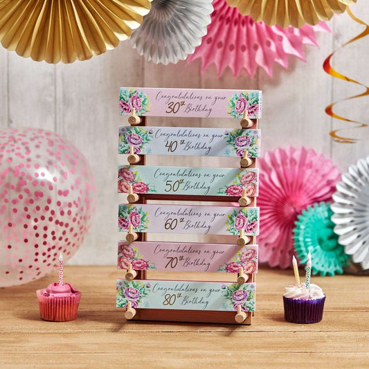 RL Birthday Block 6 Asst Pink Floral