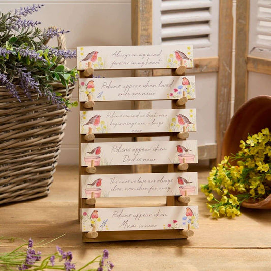RL Robin Floral Tabletop Block 6 Asst