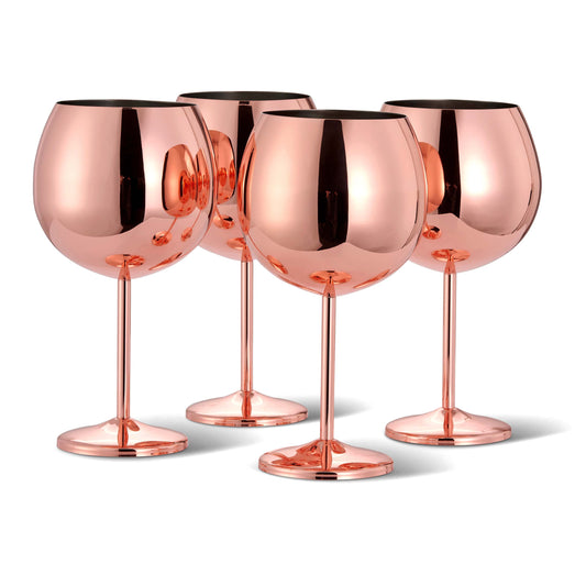 OS 4 Rose Gold Gin Glasses S/S