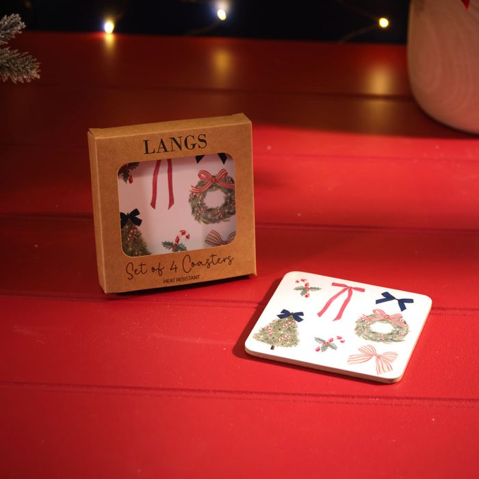 RL Merry Little Bows Coasters Box of 4
