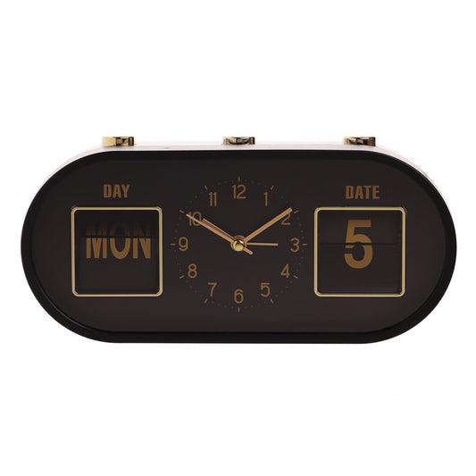 WDP Calendar Alarm Clock - Black & Gold