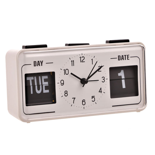 WDP Calendar Alarm Clock - White & Black