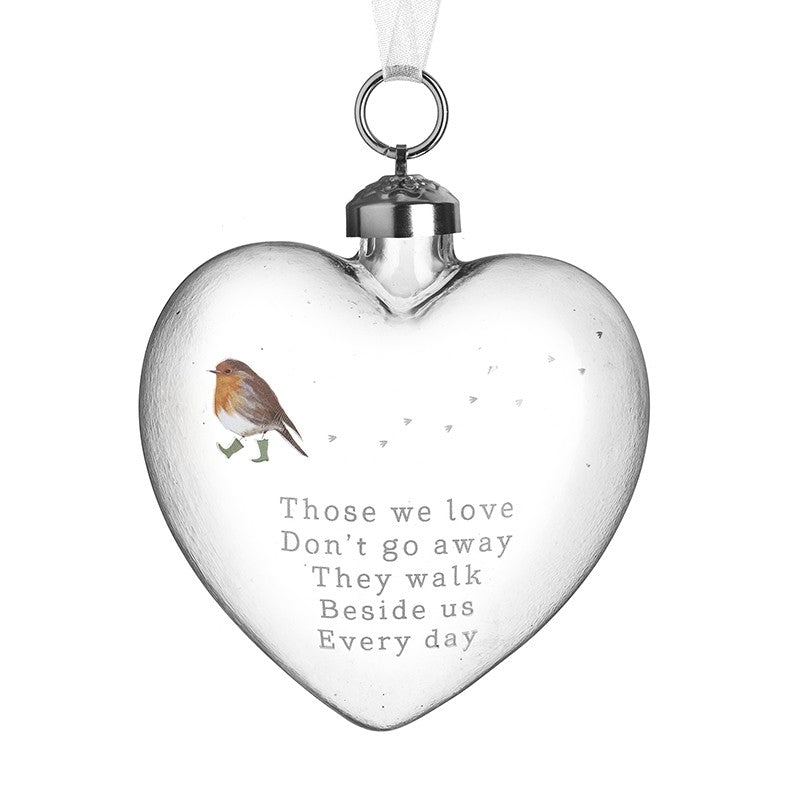 HS Robin Heart Glass Bauble