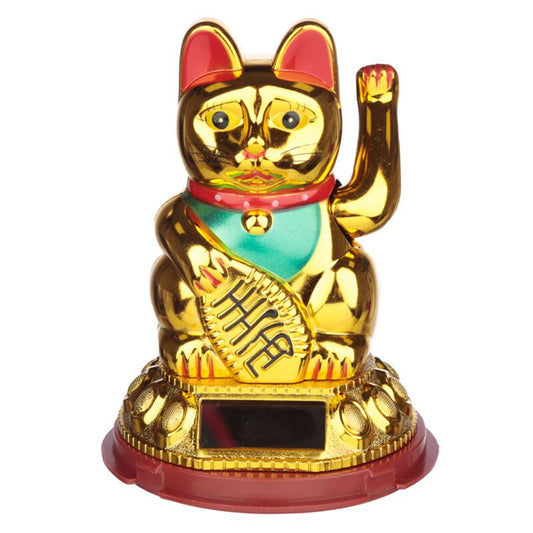 PK Maneki Neko Gold Waving Cat Solar Pal