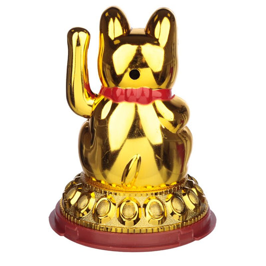 PK Maneki Neko Gold Waving Cat Solar Pal
