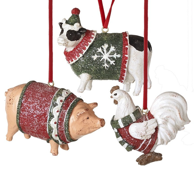 HS Christmas Farm Animals Hanger 3 asst