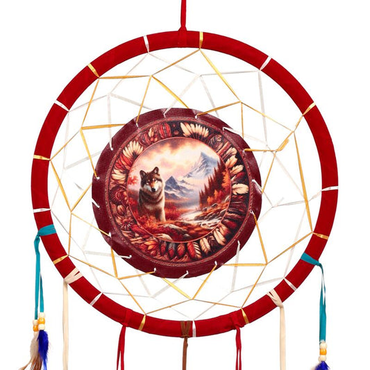 PK Autumnal Wolf Dreamcatcher 33cm