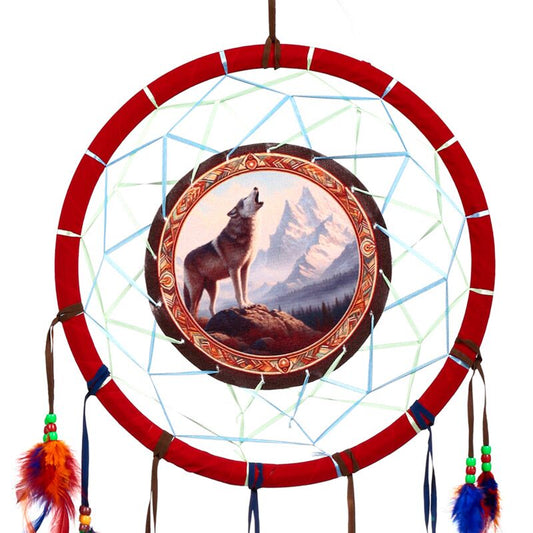 PK Mountain Wolf Dreamcatcher 33cm