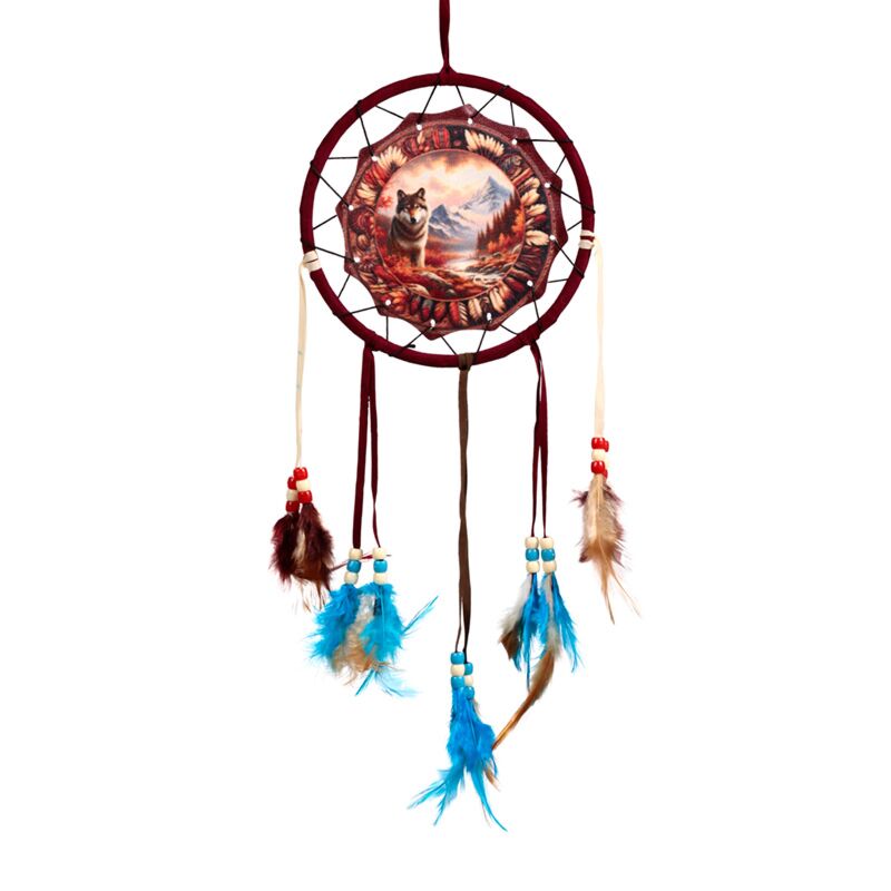 PK Autumnal Wolf Dreamcatcher 16cm