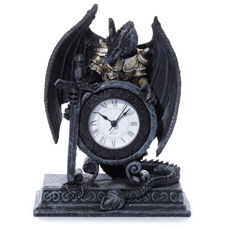 PK Dragon in Armour Mantle Clock~
