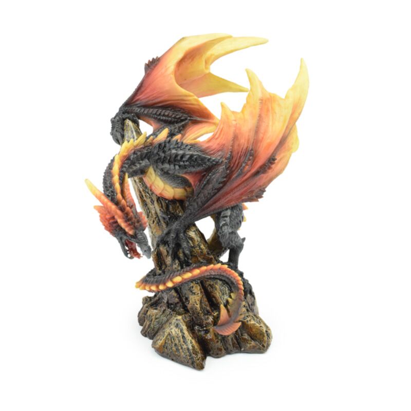 PK Dark Legends Fire & Charcoal Dragon on Rock~