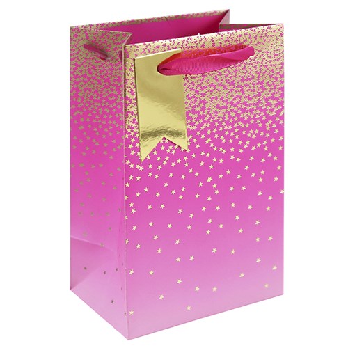 JD Pink Star Ombre Gift Bag Sml