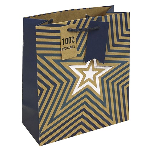 JD Kraft Blue Silver Stars Medium Bag