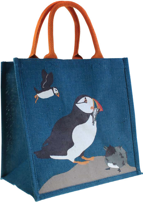 NC Fairtrade Jute Bag Puffin & Chick