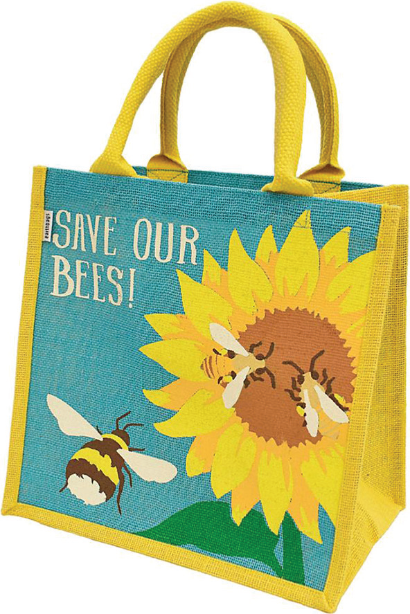 NC Fairtrade Jute Bag Bees Sunflower