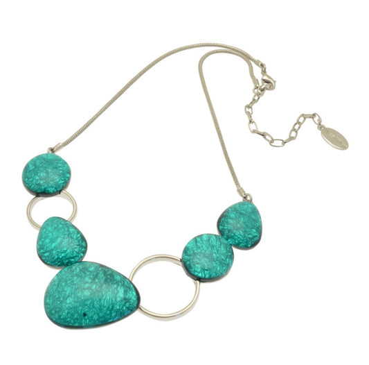 Necklace - Green Pebble
