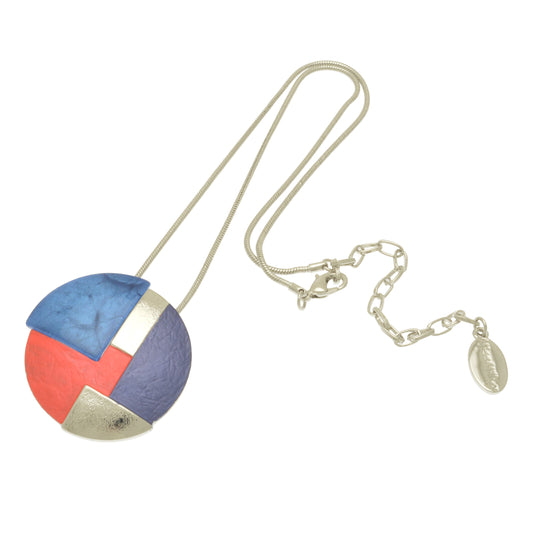 Necklace - Red, Blue & Silver