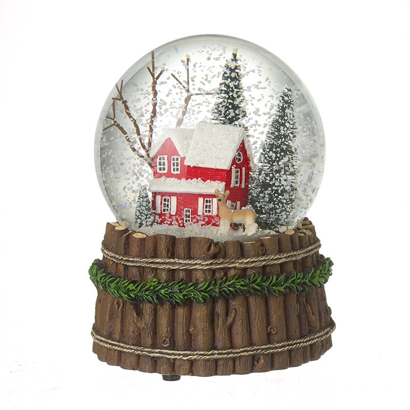 HS Musical Snowglobe With Red House Scene