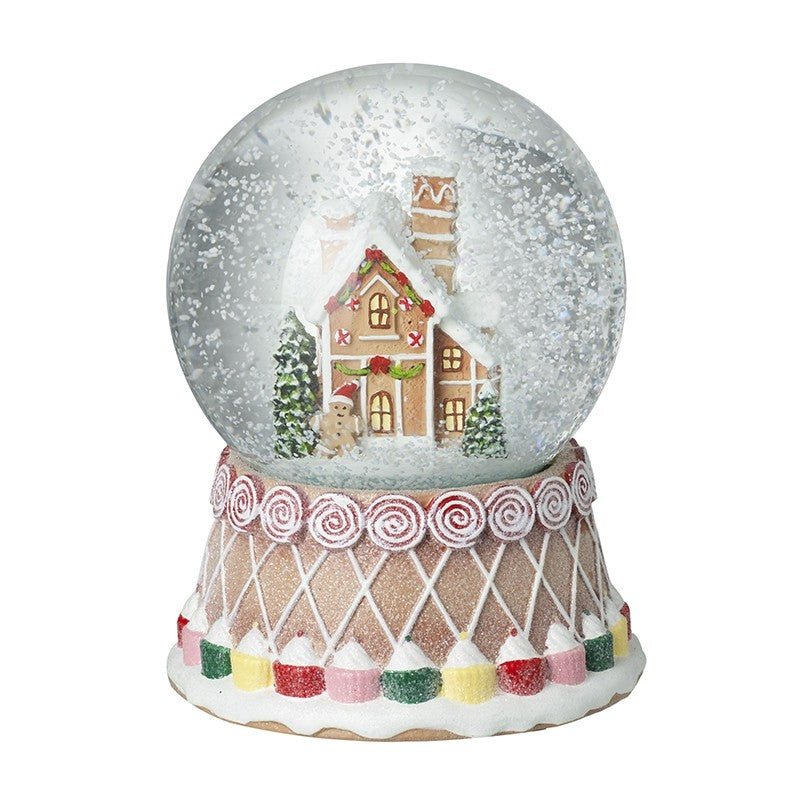 HS Cupcake Gingerbread House Snow Globe