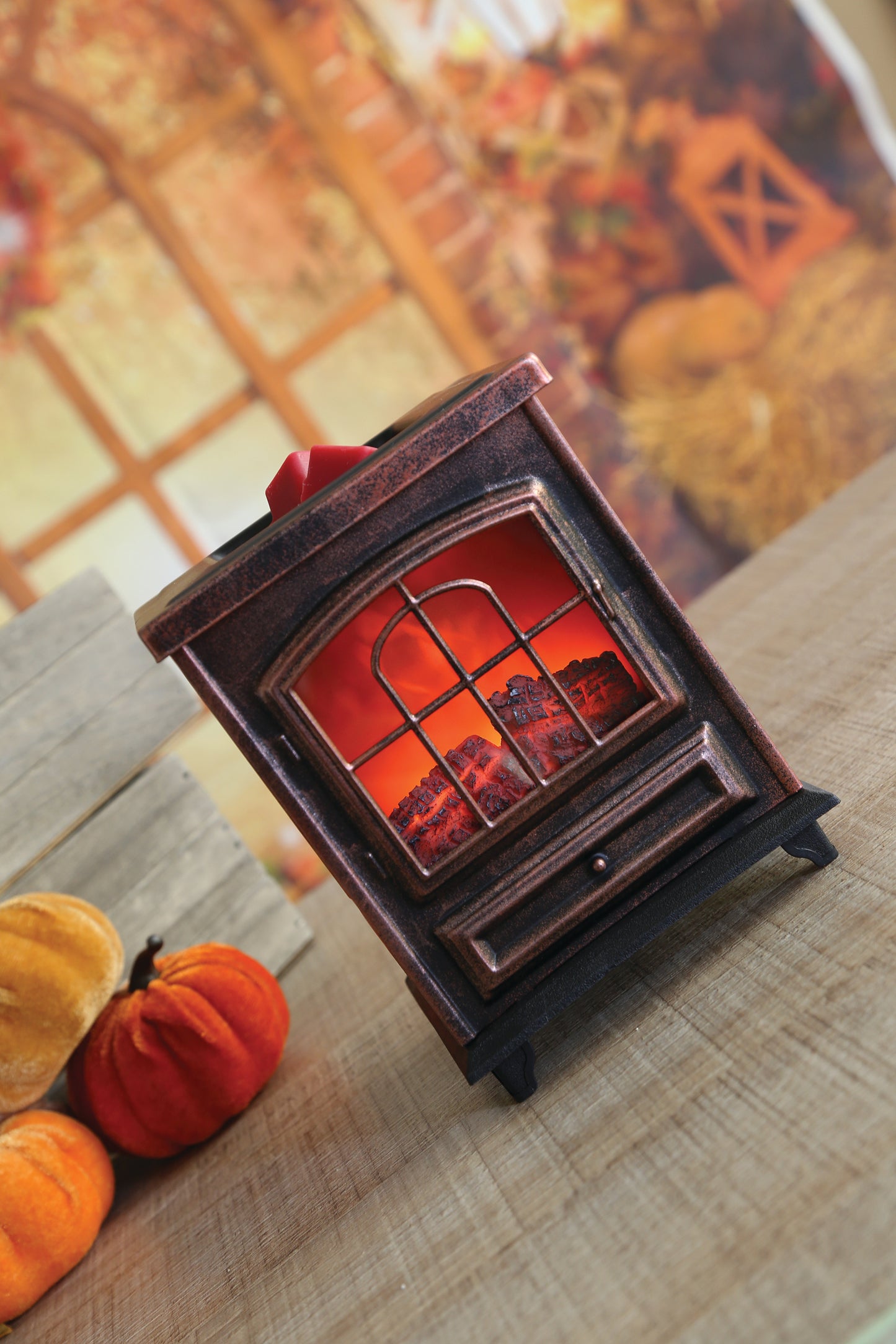 Log Burner Electric Copper 16cm