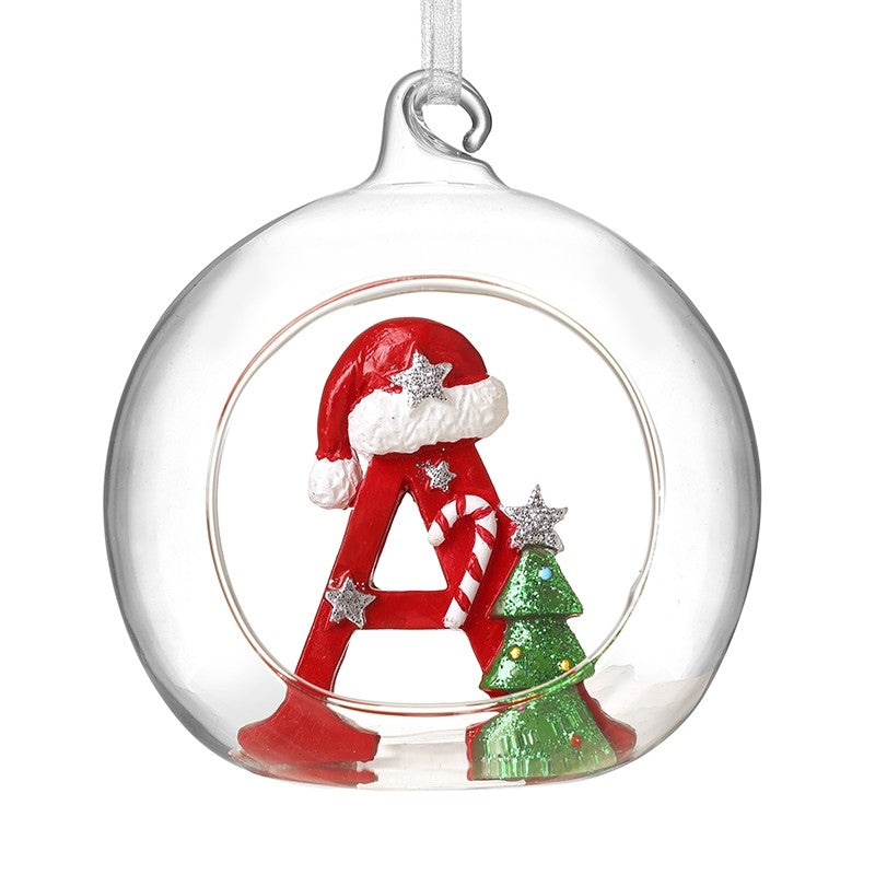 HS A-Z Glass Open Xmas Bauble