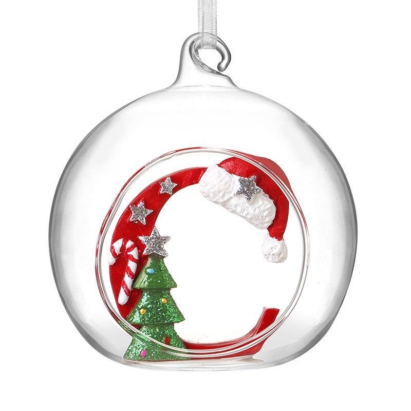 HS A-Z Glass Open Xmas Bauble