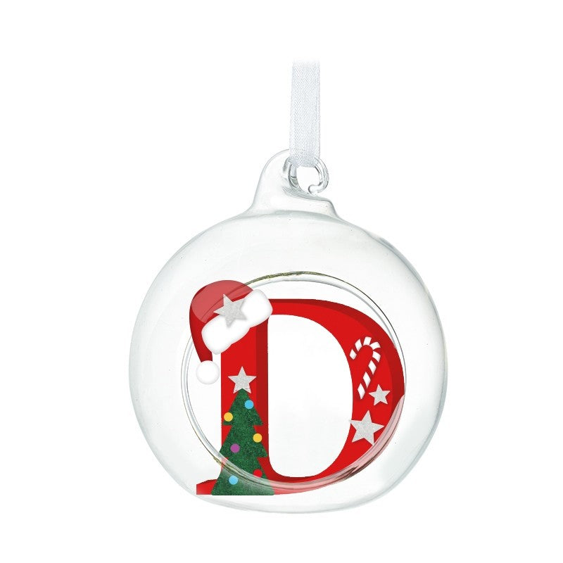 HS A-Z Glass Open Xmas Bauble