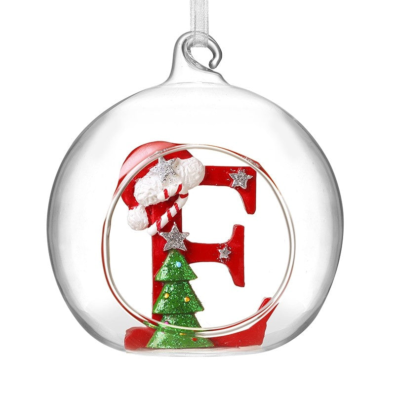 HS A-Z Glass Open Xmas Bauble