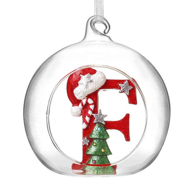 HS A-Z Glass Open Xmas Bauble