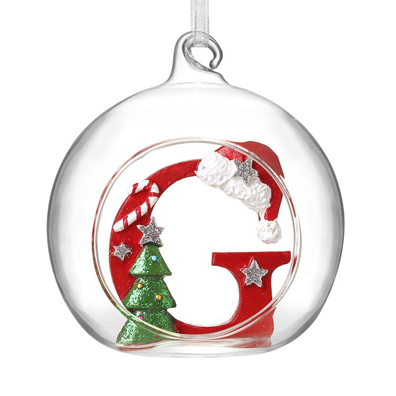 HS A-Z Glass Open Xmas Bauble
